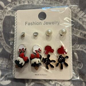 Set of six mini and Mickey earrings